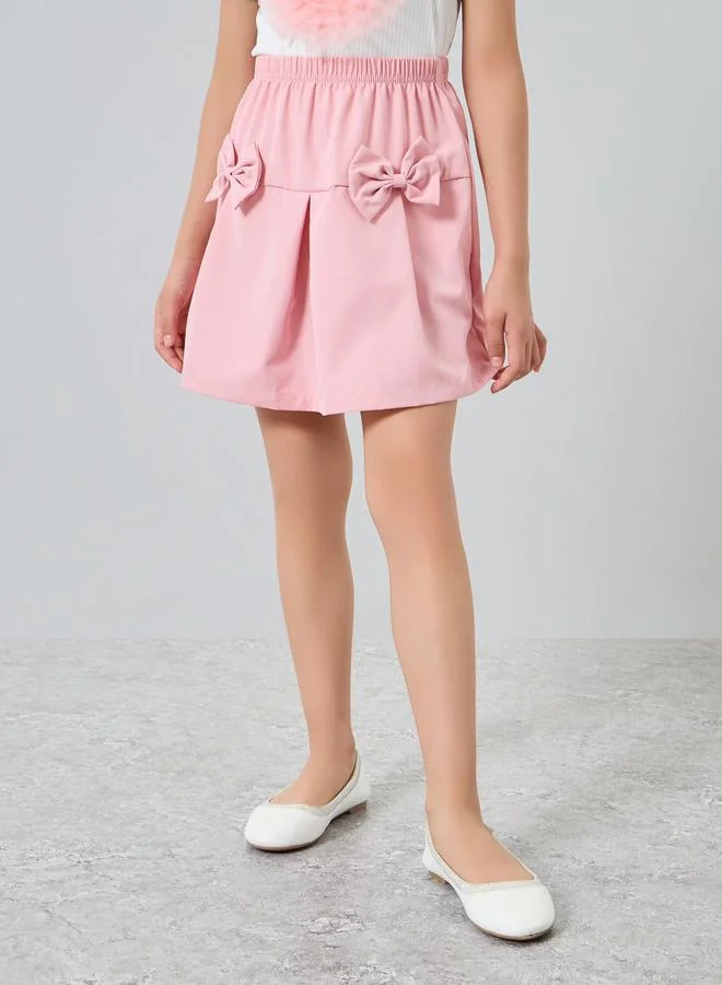 Styli Girls Heart Applique Top and Skirts Set